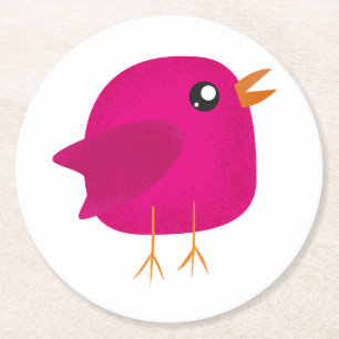 Dessous-de-verre Rond En Papier Enfants mignonette birdy