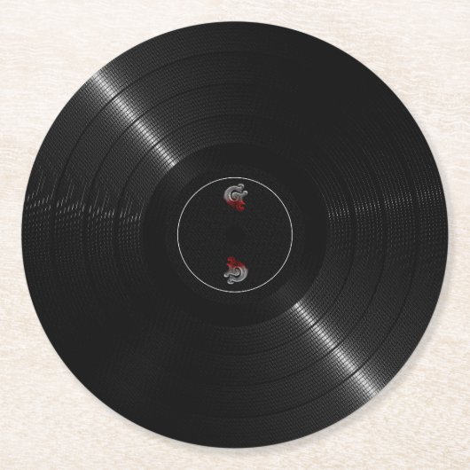 Dessous-de-verre Rond En Papier Enregistrement de vinyle (Devant)