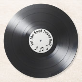 Dessous-de-verre Rond En Papier Enregistrement noir vinyle retro (Devant)
