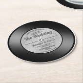 Dessous-de-verre Rond En Papier Enregistrer le vinyle rétro Enregistrer la date An (Incliné)