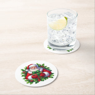 Dessous-de-verre Rond En Papier Ensemble de dessous de verre en papier de Noël San