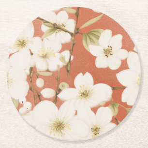 Dessous-de-verre Rond En Papier Ensemble de Dessous de verre floraux"
