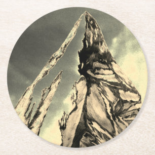 Dessous-de-verre Rond En Papier Ensemble élevé de dessous de verre de montagne