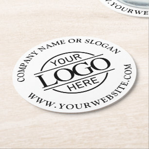 Dessous-de-verre Rond En Papier Entreprise Moderne de Création de Logos sur Mesure