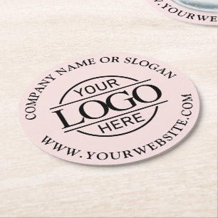 Dessous-de-verre Rond En Papier Entreprise Moderne de Logo sur Mesure pour les Ent