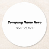Dessous-de-verre Rond En Papier Entreprise Nom et texte Cadeaux clients (Devant)
