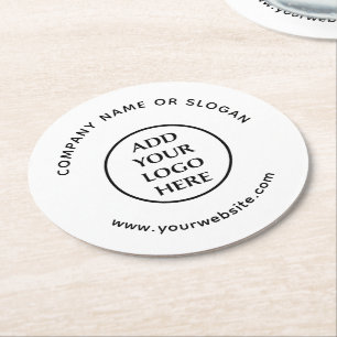 Dessous-de-verre Rond En Papier Entreprise Professionnelle Logo Entreprise Ici
