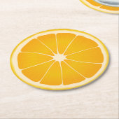 Dessous-de-verre Rond En Papier Été Orange Citrus (Incliné)