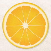 Dessous-de-verre Rond En Papier Été Orange Citrus (Devant)