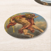 Dessous-de-verre Rond En Papier Étiquette du tabac, 1868. (Incliné)