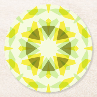 Dessous-de-verre Rond En Papier Etoile verte Jaune Lumineuse Décor Dopamine Art Ki