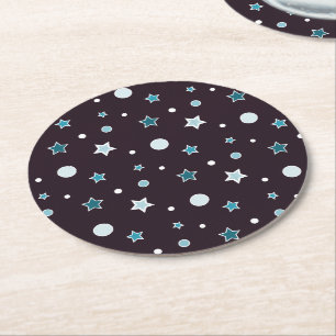 Dessous-de-verre Rond En Papier Étoiles de Noël
