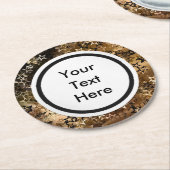 Dessous-de-verre Rond En Papier Étoiles d'or (Incliné)