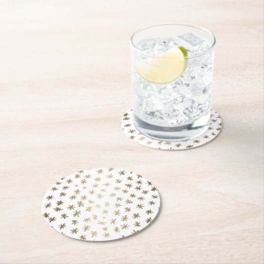 Dessous-de-verre Rond En Papier étoiles métalliques - or (En situation)