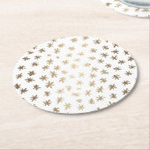 Dessous-de-verre Rond En Papier étoiles métalliques - or (Incliné)