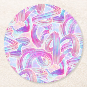 Dessous-de-verre Rond En Papier eurobeat holorave - rose et bleu :