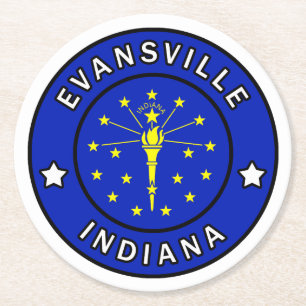 Dessous-de-verre Rond En Papier Evansville Indiana