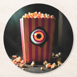 Dessous-de-verre Rond En Papier Eyeball déplaisant dans le Dessous de verre Popcor