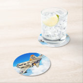 Dessous-de-verre Rond En Papier F-4 Phantom II (En situation)