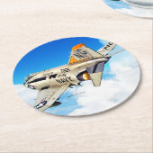 Dessous-de-verre Rond En Papier F-4 Phantom II (Incliné)
