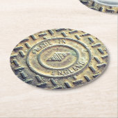 Dessous-de-verre Rond En Papier Fabriqué en Angleterre (Incliné)