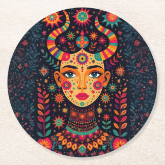 Dessous-de-verre Rond En Papier Fantastique fille