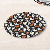 Dessous-de-verre Rond En Papier Fantômes et Jack oLanterns (Incliné)