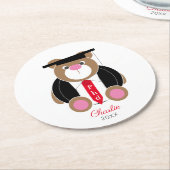 Dessous-de-verre Rond En Papier Félicitations à l'ours de troisième cycle du PHD (Incliné)