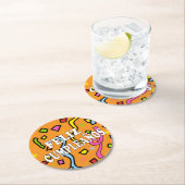 Dessous-de-verre Rond En Papier Feliz Cumpleanos Joyeux anniversaire en espagnol (En situation)