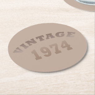 Dessous-de-verre Rond En Papier Fête d'anniversaire de 1974