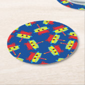 Dessous-de-verre Rond En Papier Fête d'anniversaire de Crab Beach (Incliné)