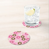 Dessous-de-verre Rond En Papier Fête d'anniversaire de Donut (En situation)