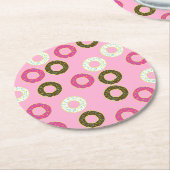 Dessous-de-verre Rond En Papier Fête d'anniversaire de Donut (Incliné)