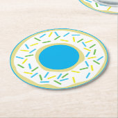 Dessous-de-verre Rond En Papier Fête d'anniversaire de Donut (Incliné)