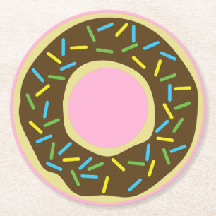 Dessous-de-verre Rond En Papier Fête d'anniversaire de Donut