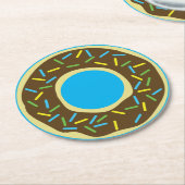 Dessous-de-verre Rond En Papier Fête d'anniversaire de Donut (Incliné)