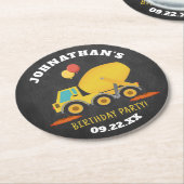 Dessous-de-verre Rond En Papier Fête d'anniversaire de la construction (Incliné)