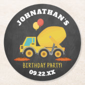 Dessous-de-verre Rond En Papier Fête d'anniversaire de la construction (Devant)