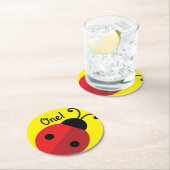 Dessous-de-verre Rond En Papier Fête d'anniversaire de Ladybug (En situation)