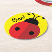 Dessous-de-verre Rond En Papier Fête d'anniversaire de Ladybug (Incliné)