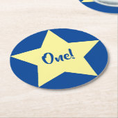 Dessous-de-verre Rond En Papier Fête d'anniversaire de l'étoile (Incliné)