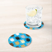 Dessous-de-verre Rond En Papier Fête d'anniversaire du chat (En situation)