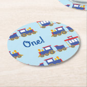 Dessous-de-verre Rond En Papier Fête d'anniversaire du train (Incliné)