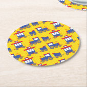 Dessous-de-verre Rond En Papier Fête d'anniversaire du train (Incliné)