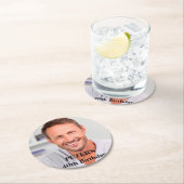 Dessous-de-verre Rond En Papier Fête d'anniversaire faite sur commande de photo (En situation)