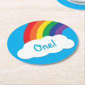 Dessous-de-verre Rond En Papier Fête d'anniversaire Rainbow (Incliné)