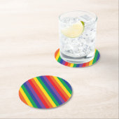 Dessous-de-verre Rond En Papier Fête d'anniversaire Rainbow (En situation)