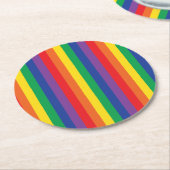Dessous-de-verre Rond En Papier Fête d'anniversaire Rainbow (Incliné)