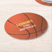 Dessous-de-verre Rond En Papier Fête de basket (Incliné)