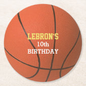 Dessous-de-verre Rond En Papier Fête de basket (Devant)